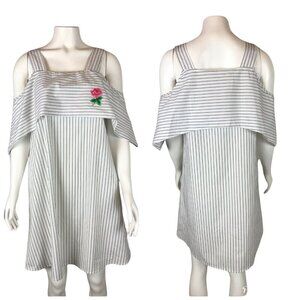 Ces Femme Womens Dress Size Small Boho Summer Stripe White Boutique